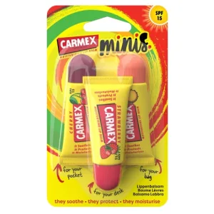 Carmex Minis Lip Balm Trio SPF15 — Набор мини бальзамов для губ (клубника, ананас с мятой, вишня) SPF15, 5 г × 3 шт.