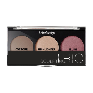 BelorDesign SCULPTING TRIO №2 — Набор для скульптурирования лица (скульптор, хайлайтер, румяна), 3 в 1