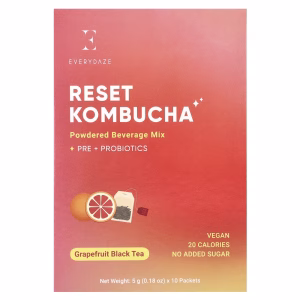 Everydaze Reset Kombucha / Порошковая смесь для напитков, грейпфрутовый черный чай, 10 пакетиков по 5 г
