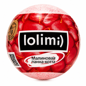 LOLIMI Бомбочка для ванн Малиновая панна-котта, 135г