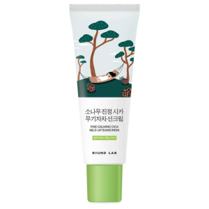 Round Lab Pine Calming Cica Mild-Up Sunscreen Мягкий солнцезащитный крем с сосной и центеллой для проблемной кожи 40 мл