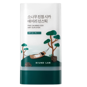Round Lab SPF50+ Pine Calming Cica Airy Sunstick Солнцезащитный стик с сосной и центеллой для проблемной кожи 19 гр